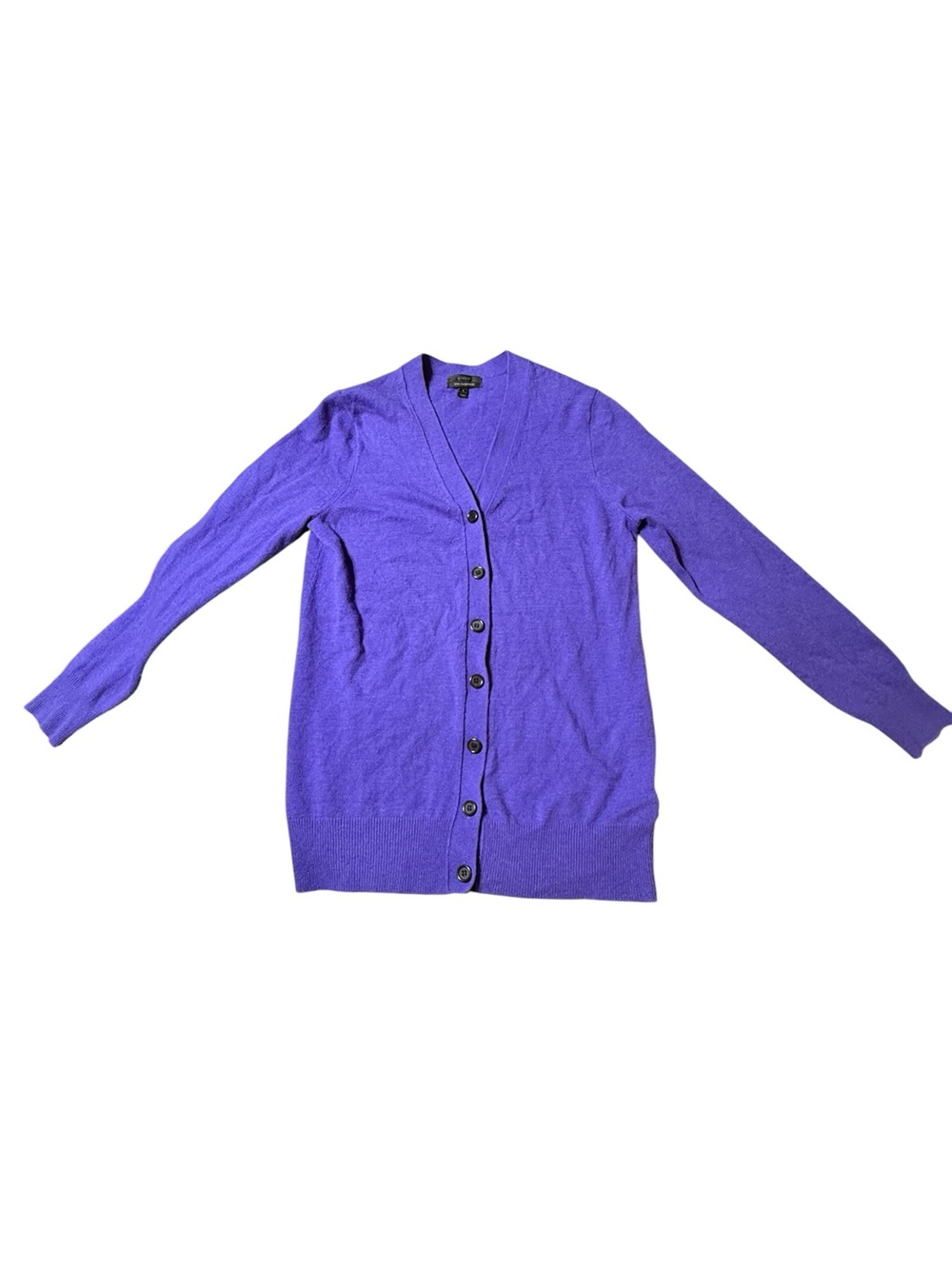 J.Crew Purple Cashmere V-Neck Cardigan Sweater Womens S Button Front Knit Top